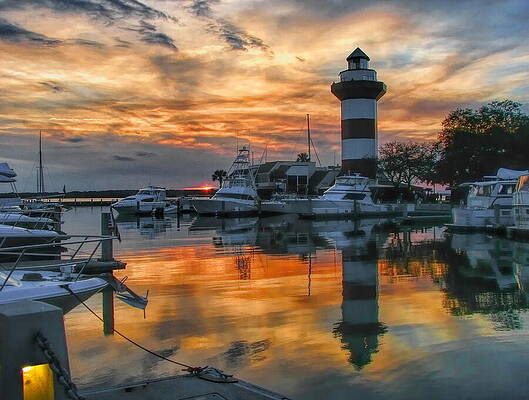 Harbour Town Lighthouse at Sunset Photograph