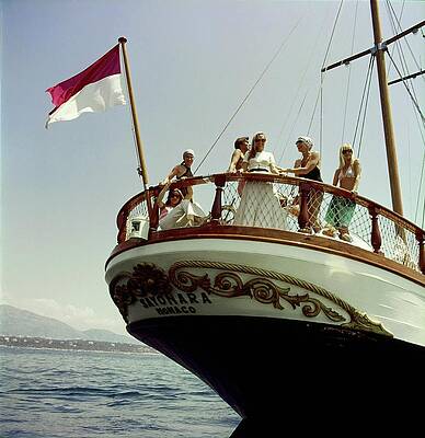 Happy Photograph - Helene Rochas On Her Yacht #1 by Horst P. Horst