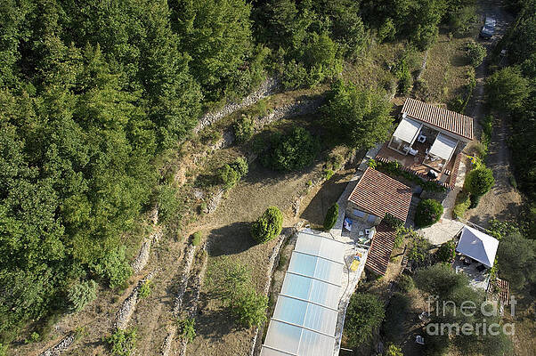 France Photograph - House With A Covered Pool In Mountains #1 by Sami Sarkis Photography