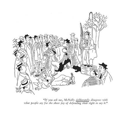 Lively Crowd Engages at Street Discussion Drawing