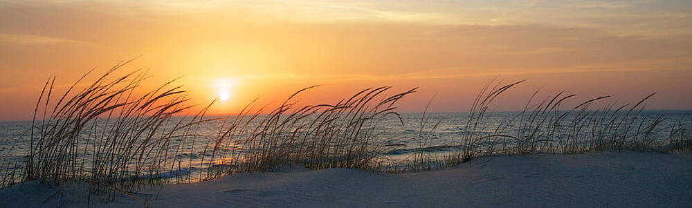 Sunset Over Ocean Dunes Photograph