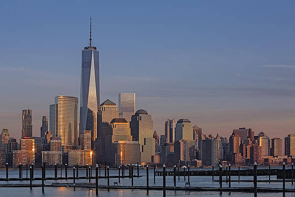 Sunset Over Manhattan Skyscrapers Wall Art