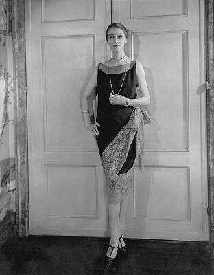 Lace Wall Art featuring the photograph Marion Morehouse Wearing A Callot Dress #1 by Edward Steichen