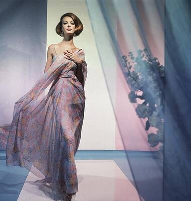 Elegant Fashion in Flowing Gown Wall Art