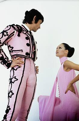 Wall Art featuring the photograph Model With A Matador #1 by Raymundo de Larrain