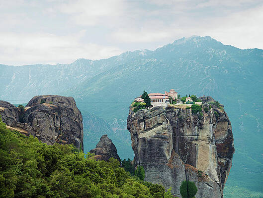 Wall Art featuring the photograph Monastery In The Meteora, Greece #1 by Ed Freeman
