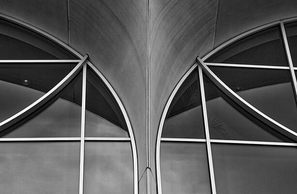 Reflection Photograph - Monona Terrace Windows #1 by Steven Ralser