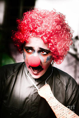 Wall Art featuring the photograph Ms Frightened The Scared Clown by Jorgo Photography