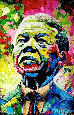 Wall Art featuring the painting Nelson Mandela #1 by Evans Yegon