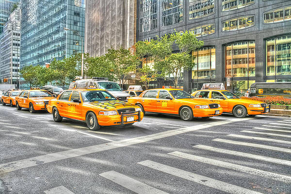 Architecture Wall Art featuring the photograph New York Cabs #1 by Sue Leonard