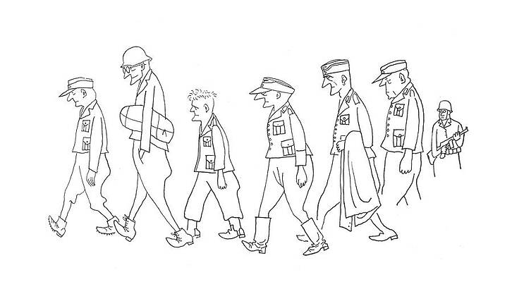 Combat Drawing - New Yorker July 29th, 1944 #1 by Saul Steinberg