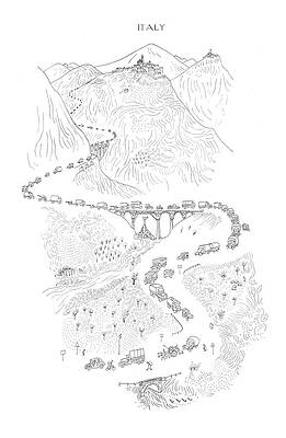 Combat Drawing - New Yorker July 8th, 1944 #1 by Saul Steinberg