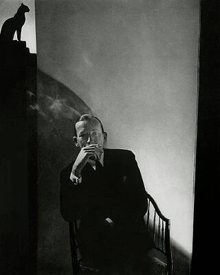 Man in Shadowy Room with Cigarette Wall Art