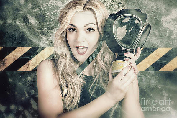 Wall Art featuring the photograph Nuclear Holocaust Pinup Girl In Toxic Shock by Jorgo Photography