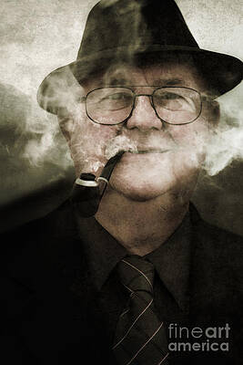 Wall Art featuring the photograph Pipe Dream Of A Crime Scene Investigator by Jorgo Photography