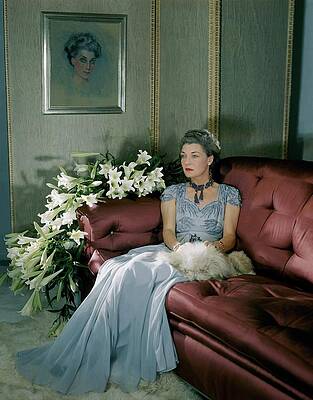 Elegant Woman in Blue Gown Photograph