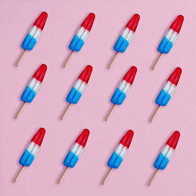 Wall Art featuring the photograph Red White And Blue Ice Pops #1 by Juj Winn