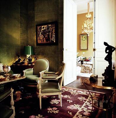 Shadow Photograph - Schlumberger's Green Salon #1 by Horst P. Horst