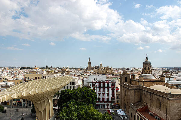 Scenic Wall Art featuring the photograph Seville Cityscape #1 by AM FineArtPrints
