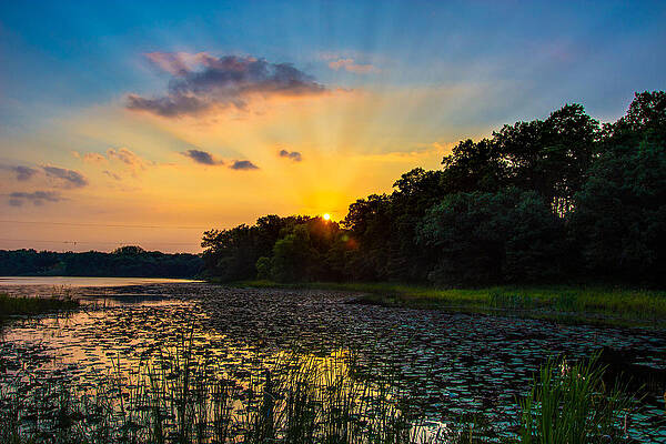 Serene Sunset Over a Lake Photograph