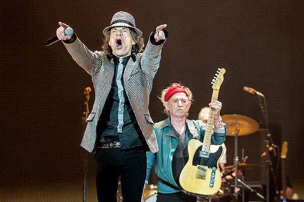 Wall Art featuring the photograph The Rolling Stones Perform At The 02 #1 by Neil Lupin