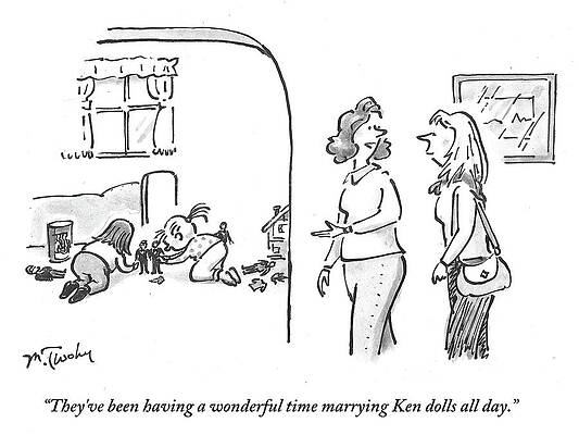 Celebration Drawing - They've Been Having A Wonderful Time Marrying Ken #1 by Mike Twohy
