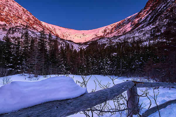 Tuckerman Ravine In The Winter Alpenglow by Jeff Sinon