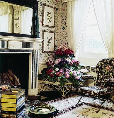 Watercolor Wall Art featuring the photograph Turville Grange Entrance Hall #1 by Horst P. Horst