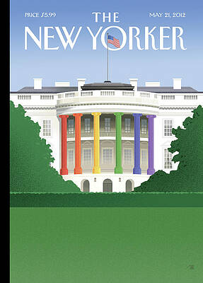 White House Rainbow Columns Wall Art
