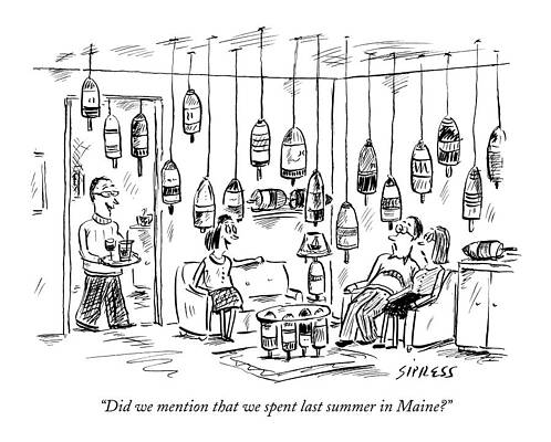 Living Room Decorated with Buoys Drawing