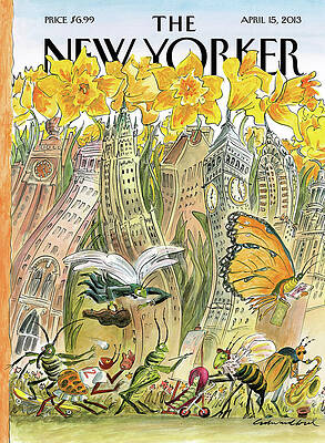 Insects in a Vibrant Cityscape Painting