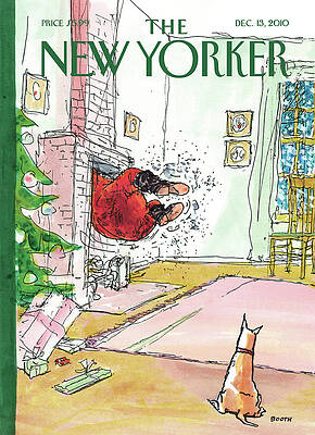 Santa Stuck in the Chimney Wall Art