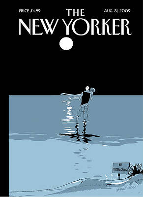 Couple Standing on Water at Night Wall Art