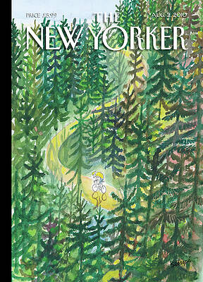 Cyclist in Forest Path Wall Art