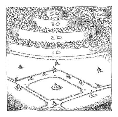 Crowd Drawing - Captionless; Skeeball Baseball by John O'Brien