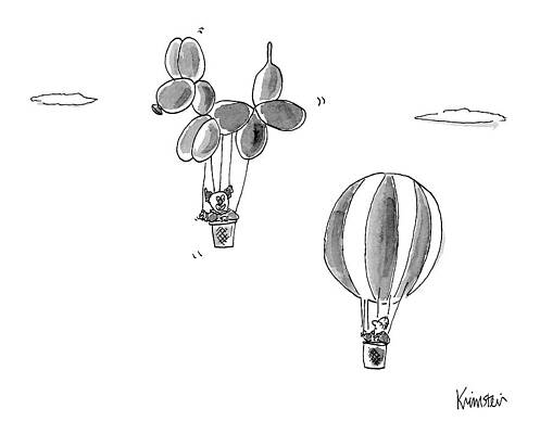 Balloon Wall Art featuring the drawing New Yorker October 3rd, 2016 by Ken Krimstein