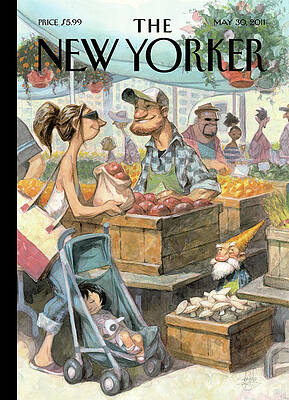 Whimsical Farmer's Market Scene Wall Art