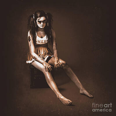 Wall Art featuring the photograph Vintage Zombie Cheerleader Cut From The Team by Jorgo Photography