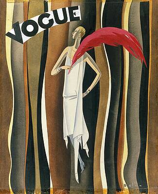 Red Digital Art - Vogue Magazine Cover Featuring A Woman In A White #2 by William Bolin