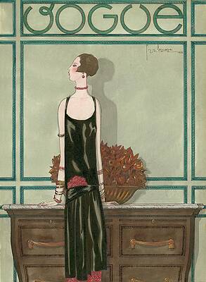 Magazine Digital Art - Vogue Magazine Cover Featuring A Woman Wearing #1 by Georges Lepape