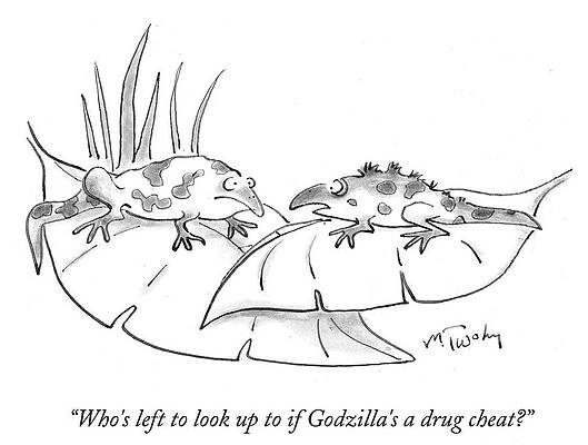 Wildlife Drawing - Who's Left To Look Up To If Godzilla's A Drug #1 by Mike Twohy