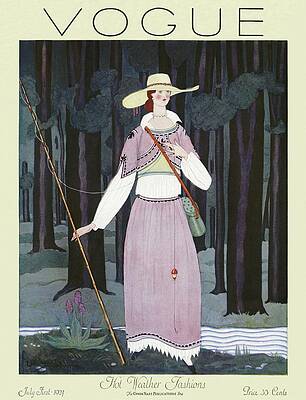 Wall Art featuring the photograph A Vintage Vogue Magazine Cover Of A Woman #10 by Georges Lepape