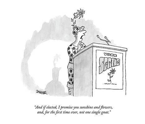 Sunshine Wall Art featuring the drawing And If Elected by Jack Ziegler