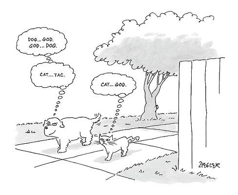 Thinking Wall Art featuring the drawing New Yorker April 3rd, 2006 by Jack Ziegler