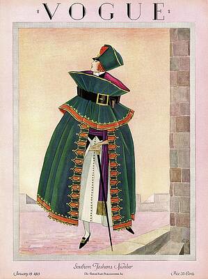 Wall Art featuring the photograph A Vintage Vogue Magazine Cover Of A Woman #11 by George Wolfe Plank