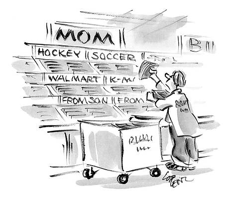 Hockey Drawing - New Yorker September 22nd, 2008 by Lee Lorenz