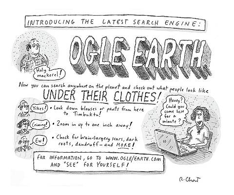 Spin Wall Art featuring the drawing Ogle Earth by Roz Chast