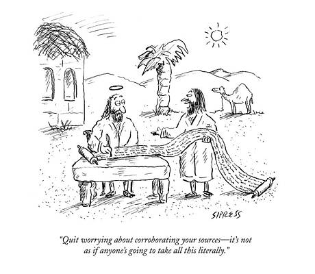 Biblical Scribes Discussing Sources Wall Art