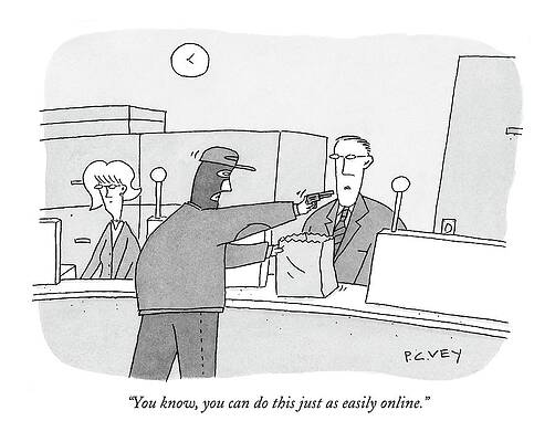 Computer Drawing - You Know, You Can Do This Just As Easily Online by Peter C. Vey