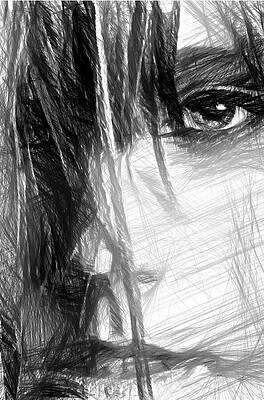 Wall Art featuring the digital art Facial Expressions #16 by Rafael Salazar